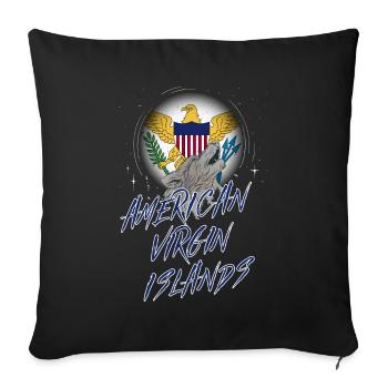 American Virgin Islands - Sofa pillowcase 17,3'' x 17,3'' (45 x 45 cm) - black - Front