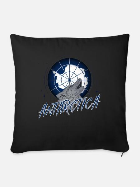 Antarktis - Sofakissenbezug 45 x 45 cm - Schwarz