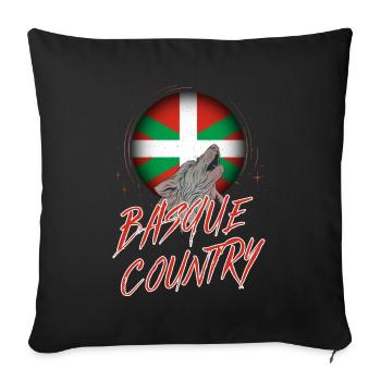 Basque Country - Sofa pillowcase 17,3'' x 17,3'' (45 x 45 cm) - black - Front