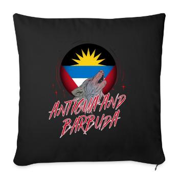 Antigua and Barbuda - Sofa pillowcase 17,3'' x 17,3'' (45 x 45 cm) - black - Front