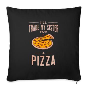 Pizza-sister Trade - Carefree - Sofa pillowcase 17,3'' x 17,3'' (45 x 45 cm) - black - Front