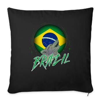Brasilien - Sofakissenbezug 45 x 45 cm - Schwarz - Vorne
