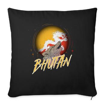 Bhutan - Sofa pillowcase 17,3'' x 17,3'' (45 x 45 cm) - black - Front