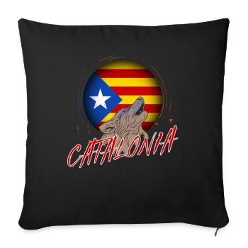 Catalonia - Sofa pillowcase 17,3'' x 17,3'' (45 x 45 cm) - black - Front