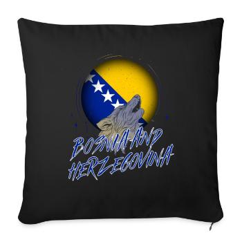 Bosnie et Herzégovine - Housse de coussin décorative 45 x 45 cm - noir - Devant