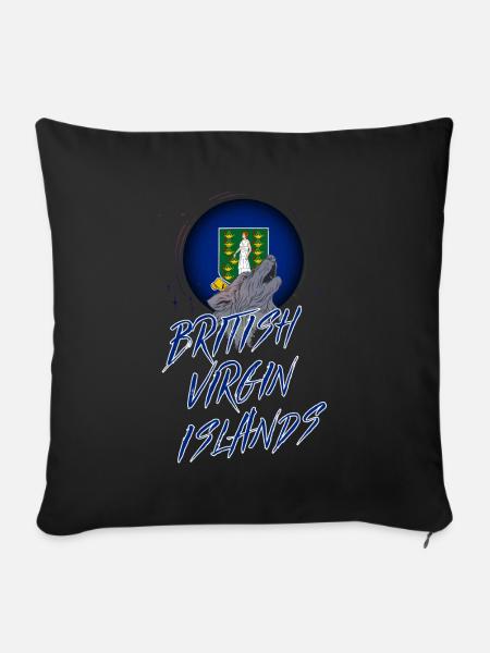 Britische Jungferninseln - Sofakissenbezug 45 x 45 cm - Schwarz