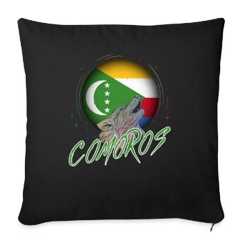Comoros - Sofa pillowcase 17,3'' x 17,3'' (45 x 45 cm) - black - Front