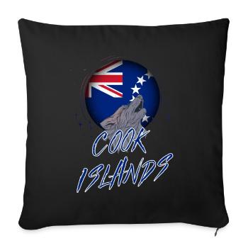 Cook Islands - Sofa pillowcase 17,3'' x 17,3'' (45 x 45 cm) - black - Front