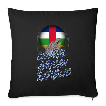 Central African Republic - Sofa pillowcase 17,3'' x 17,3'' (45 x 45 cm) - black - Front
