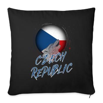 Czech Republic - Sofa pillowcase 17,3'' x 17,3'' (45 x 45 cm) - black - Front