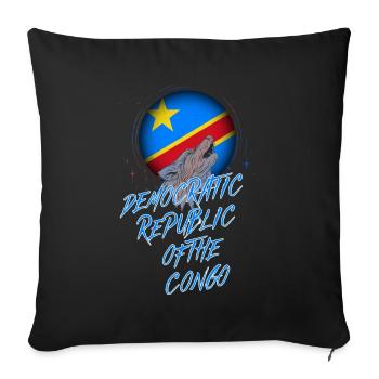 Democratic Republic of the Congo - Sofa pillowcase 17,3'' x 17,3'' (45 x 45 cm) - black - Front