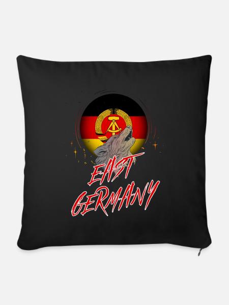 DDR - Sofakissenbezug 45 x 45 cm - Schwarz