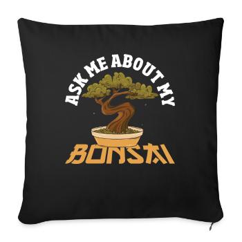 Nature Lover Miniature Plants Japanese Gardening - Sofa pillowcase 17,3'' x 17,3'' (45 x 45 cm) - black - Front