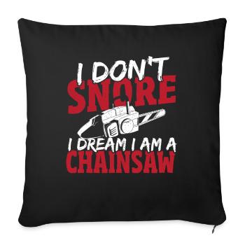 Lumberjack Forest Chain Saw Chainsaw Drawing - Sofa pillowcase 17,3'' x 17,3'' (45 x 45 cm) - black - Front