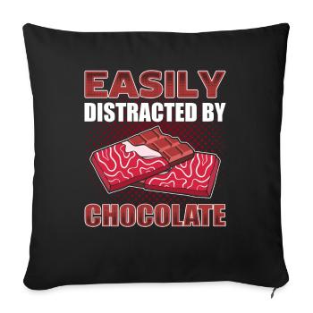 Sweets Lover Junk Food Chocolate Bar Cocoa Lovers - Sofa pillowcase 17,3'' x 17,3'' (45 x 45 cm) - black - Front