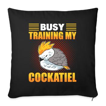 Perroquet Weiro Bird Lover Amoureux des cacatoès - Housse de coussin décorative 45 x 45 cm - noir - Devant