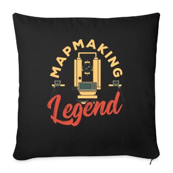 Vermessungswesen Kartenerstellung Legende - Sofakissenbezug 45 x 45 cm - Schwarz - Vorne