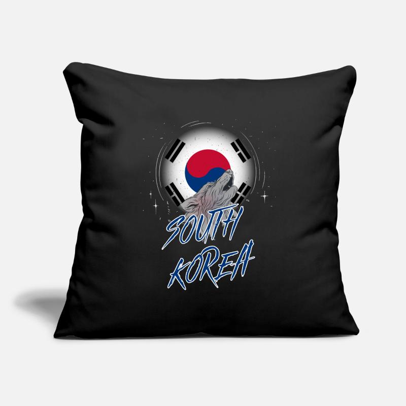 Corée du Sud Housse de coussin décorative 45 x 45 cm