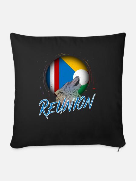 Réunion - Sofakissenbezug 45 x 45 cm - Schwarz