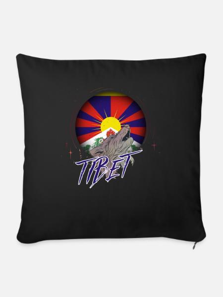 Tibet - Sofakissenbezug 45 x 45 cm - Schwarz