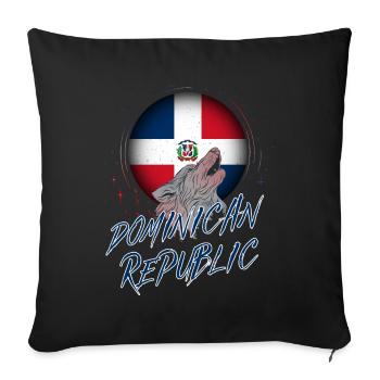 Dominican Republic - Sofa pillowcase 17,3'' x 17,3'' (45 x 45 cm) - black - Front