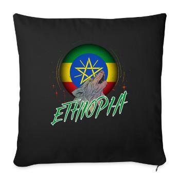 Ethiopia - Sofa pillowcase 17,3'' x 17,3'' (45 x 45 cm) - black - Front