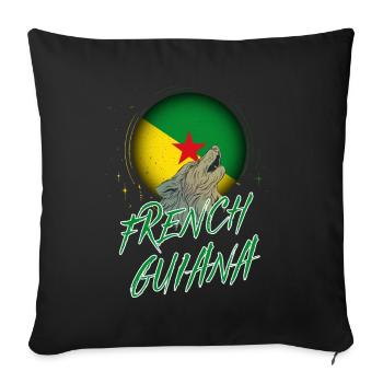 French Guiana - Sofa pillowcase 17,3'' x 17,3'' (45 x 45 cm) - black - Front
