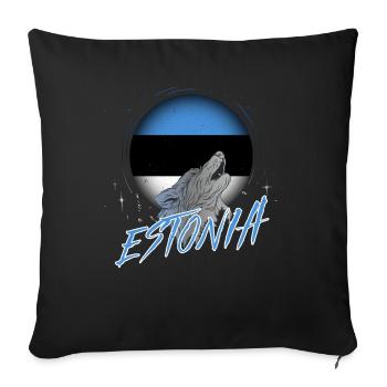 Estonia - Sofa pillowcase 17,3'' x 17,3'' (45 x 45 cm) - black - Front