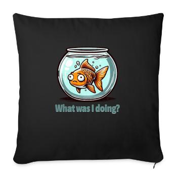 Qu’ai-je fait? - Réfléchir à la conception des poissons rouges - Housse de coussin décorative 45 x 45 cm - noir - Devant