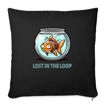 Lost In The Loop - Le voyage sans fin du poisson rouge - Housse de coussin décorative 45 x 45 cm - noir - Devant