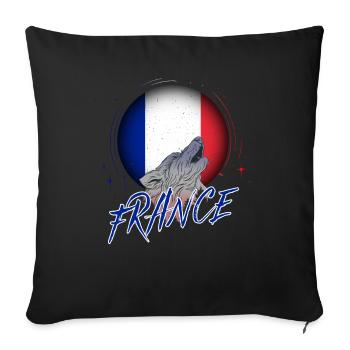 France - Sofa pillowcase 17,3'' x 17,3'' (45 x 45 cm) - black - Front