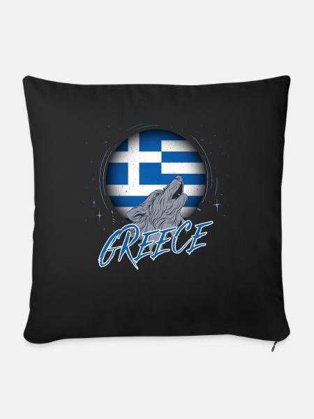 Griechenland - Sofakissenbezug 45 x 45 cm - Schwarz