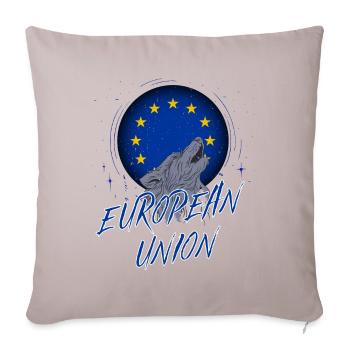 Union européenne - Housse de coussin décorative 45 x 45 cm - taupe clair - Devant