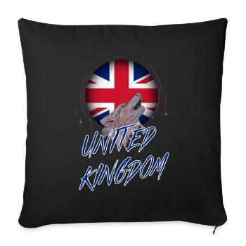 United Kingdom - Sofa pillowcase 17,3'' x 17,3'' (45 x 45 cm) - black - Front