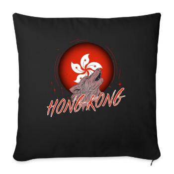 Hong Kong - Housse de coussin décorative 45 x 45 cm - noir - Devant