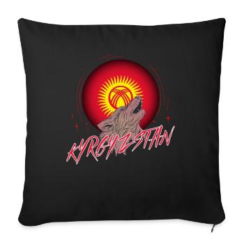 Kyrgyzstan - Sofa pillowcase 17,3'' x 17,3'' (45 x 45 cm) - black - Front