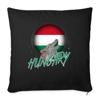 Hongrie - Housse de coussin décorative 45 x 45 cm - noir - Devant