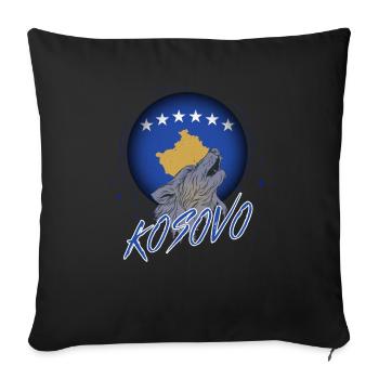 Kosovo (en anglais) - Housse de coussin décorative 45 x 45 cm - noir - Devant