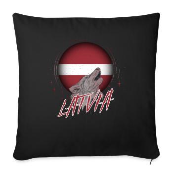 Latvia - Sofa pillowcase 17,3'' x 17,3'' (45 x 45 cm) - black - Front