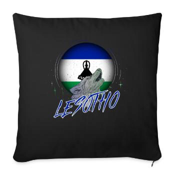 Lesotho - Housse de coussin décorative 45 x 45 cm - noir - Devant
