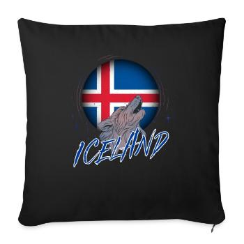 Islande - Housse de coussin décorative 45 x 45 cm - noir - Devant