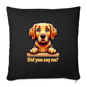 Cute Golden Retriever - Sofa pillowcase 17,3'' x 17,3'' (45 x 45 cm) - black - Front
