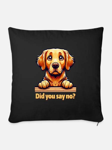 Süßer Golden Retriever - Sofakissenbezug 45 x 45 cm - Schwarz