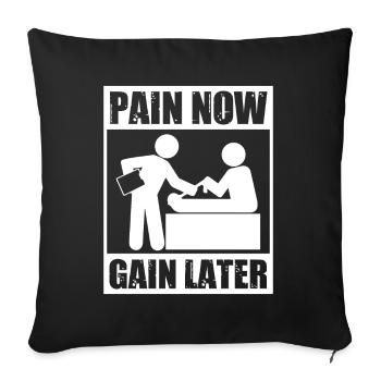 Pain now, more later – Endurance Therapist - Sofa pillowcase 17,3'' x 17,3'' (45 x 45 cm) - black - Front