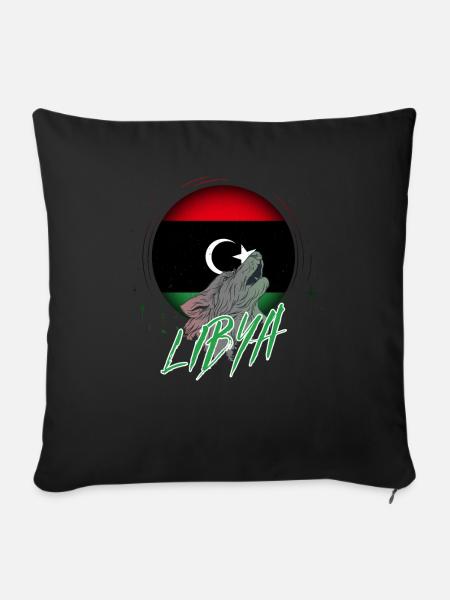 Libyen - Sofakissenbezug 45 x 45 cm - Schwarz
