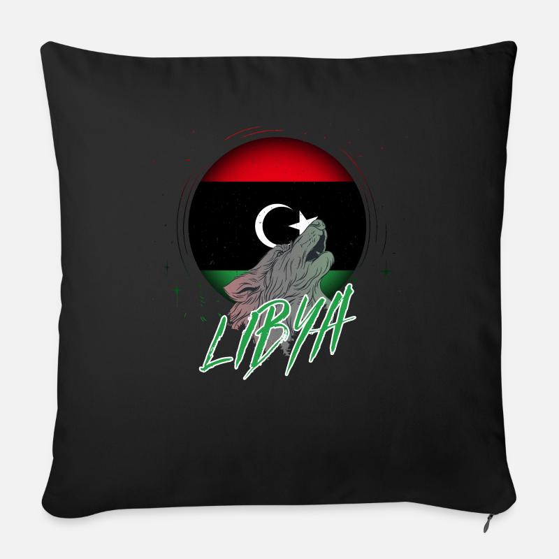 Libyen - Sofakissenbezug 45 x 45 cm - Schwarz