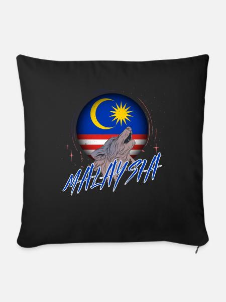 Malaysia - Sofakissenbezug 45 x 45 cm - Schwarz