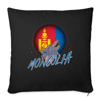 Mongolia - Sofa pillowcase 17,3'' x 17,3'' (45 x 45 cm) - black - Front