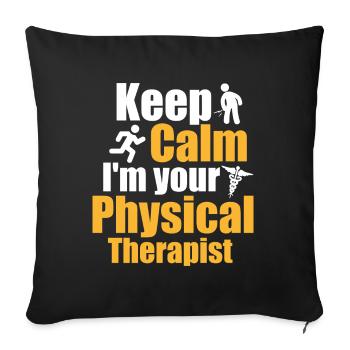 Relax, your therapist has you – - Sofa pillowcase 17,3'' x 17,3'' (45 x 45 cm) - black - Front