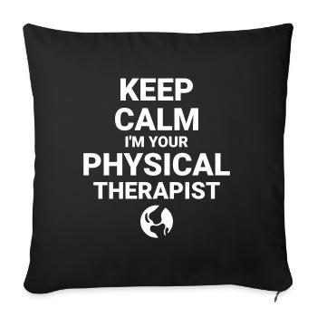 Restez calme, je suis votre kinésithérapeute - - Housse de coussin décorative 45 x 45 cm - noir - Devant